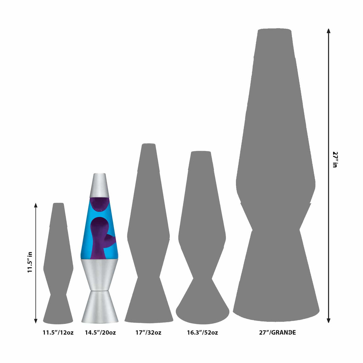 14.5″ LAVA LAMP – PURPLE/BLUE/SILVER - US 3648