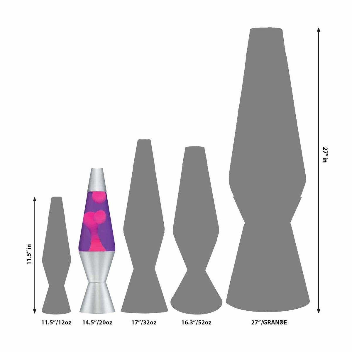 14.5” LAVA LAMP – PINK/PURPLE/SILVER - US 2662
