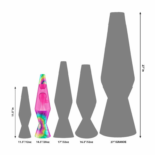 14.5″ LAVA LAMP – TIE DYE PINK SPIRAL - US 9532