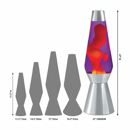 27″ LAVA LAMP GRANDE – YELLOW/PURPLE/SILVER - US 8361