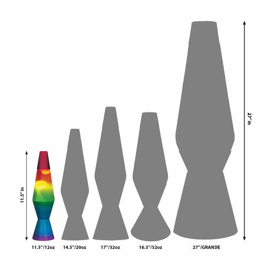 11.5″ LAVA LAMP RAINBOW – WHITE/TRICOLOR - US 9180