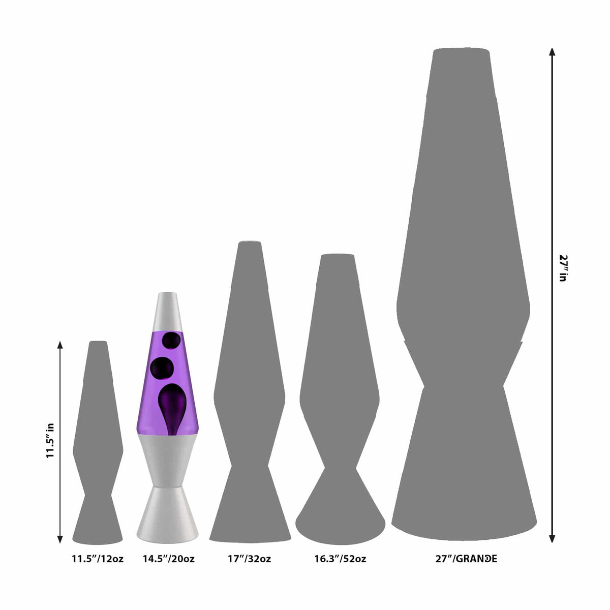 14.5’’ LAVA LAMP – BLACK & PURPLE - US 1580