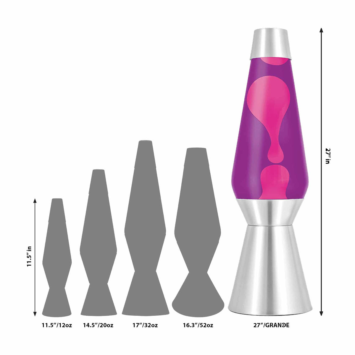 27″ LAVA LAMP GRANDE – PINK/PURPLE/SILVER - US 6959